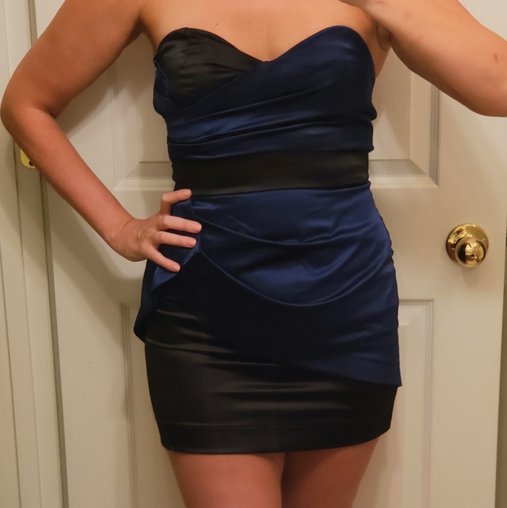 Forever 21 Blue & Black Sexy Cocktail Mini Dress